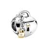 Two-Tone Heart Lock Charm Women Charm Gold 799160C01