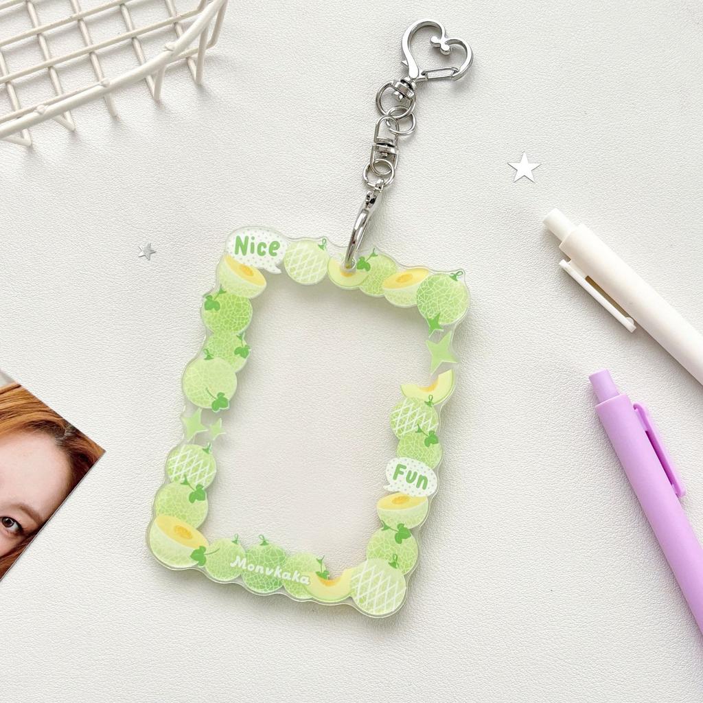 Fruit Card Holder Protective Acrylic Card Holder Card Holder Pendant Creative For Idol Photos Transportation Cards Gifts
