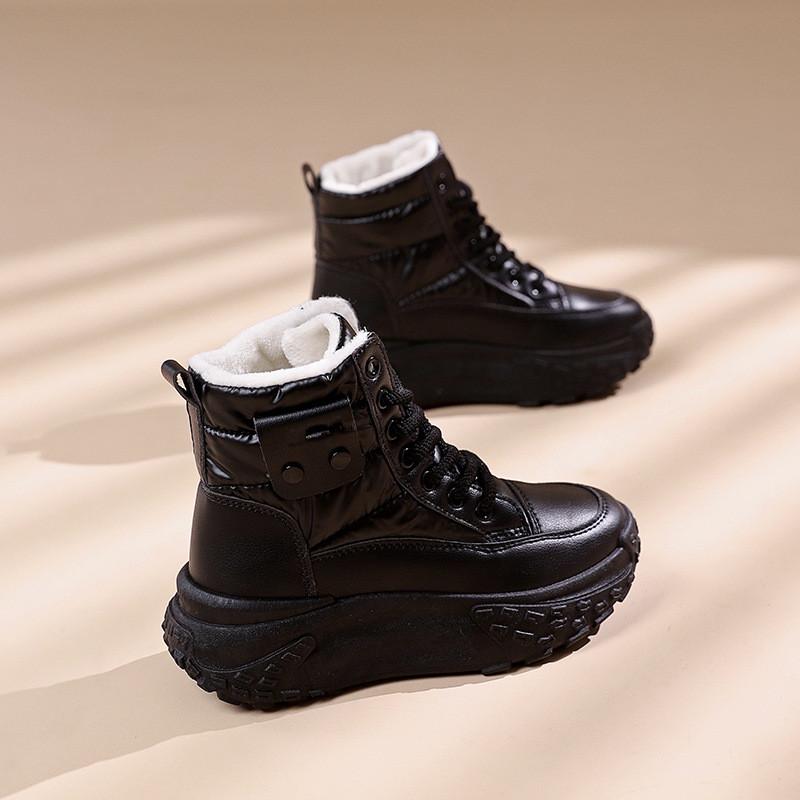 

Зимняя обувь больших размеров, сноубутсы, водонепроницаемые и противоскользящие, плюс бархатные ботильоны, утепленные теплые хлопковые туфли, женская обувь 40 чёрный