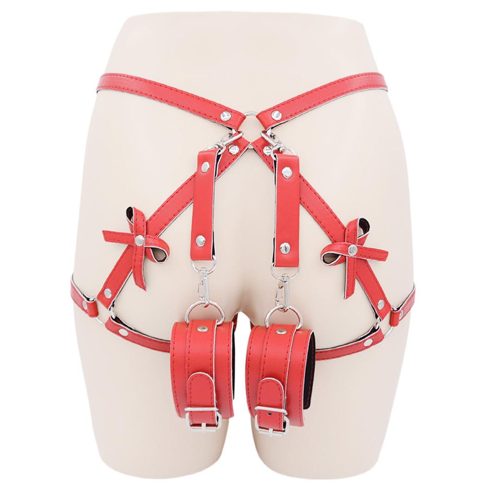European and American Sexy Leather Clothing Sexy Belly Band Belt Leg Ring Couple SM Binding Flirting Sex Toy