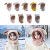 Gorro de invierno con diseño de orejas de animal y mascarilla para aventuras al aire libre