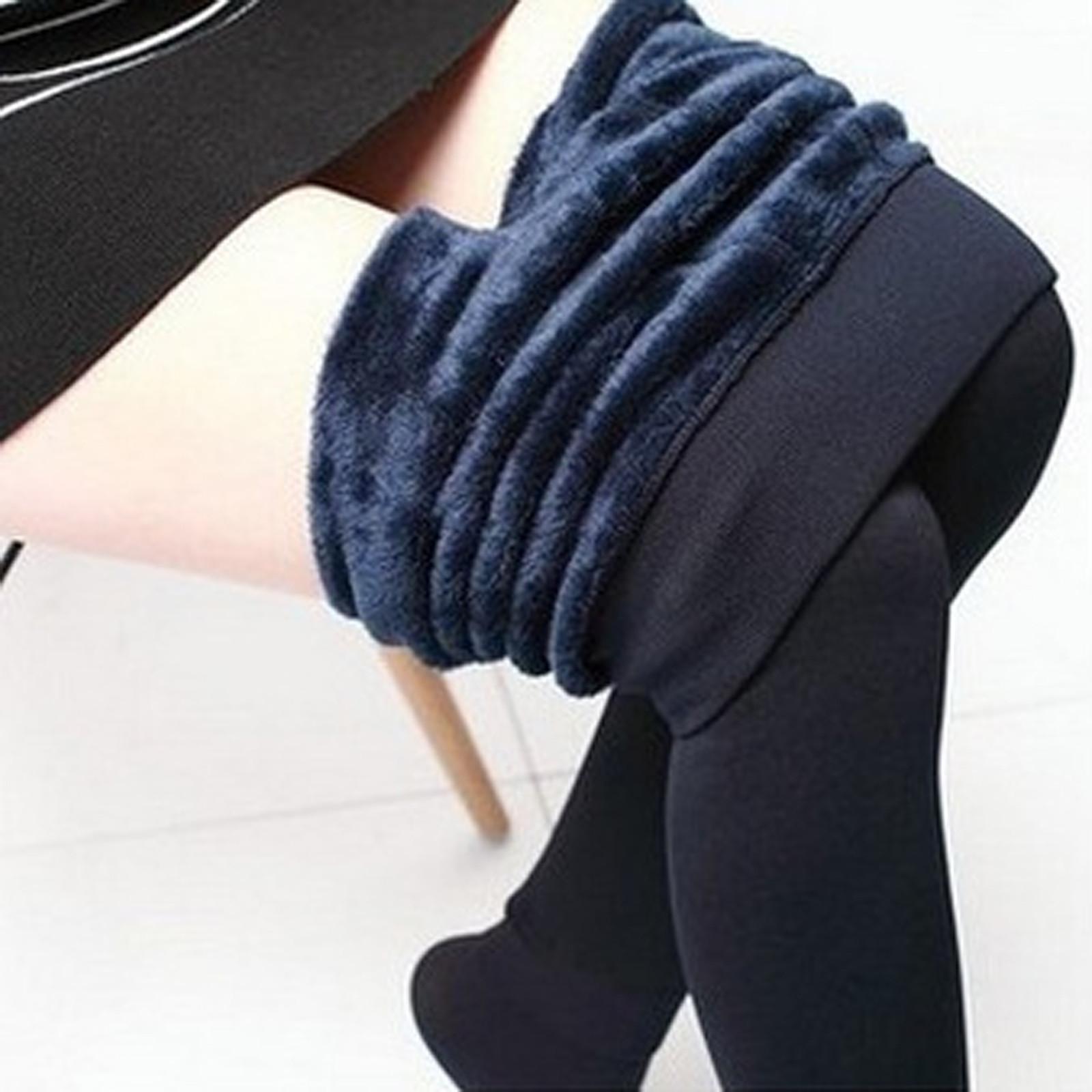 

Женские толстые шерстяные леггинсы из кашемира, ветрозащитные и устойчивые к холоду теплые брюки AS SHOWN тёмно-синий