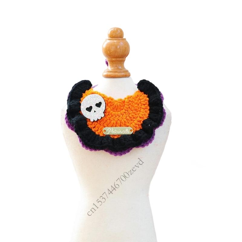 Halloween Pet Collar Reflective Adjustable Dog Cats Neckband Necklace Safe Portable Polyester Parties Accessory P9YB