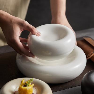 9 Inch Nordic Round Western Tableware Plate Creative Sashimi Plate Ceramic Tableware Home Main Course Decorative Plate Tableware