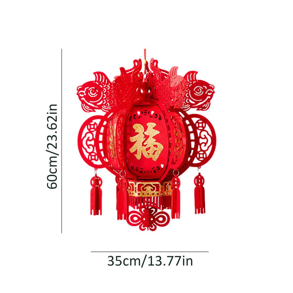 Hangings Red Chinese Lanterns Non-woven Red Fu LuckyLanterns Spring Festival Fuzi Lantern Ornaments For Restaurant Celebration