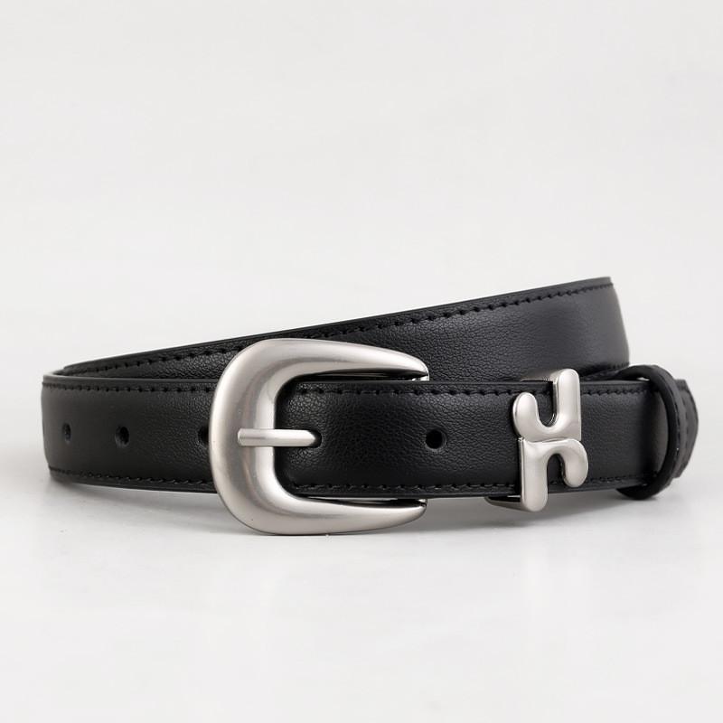 

Leather Womens Belt With Alloy Buckle For Casual And Workwear чёрный