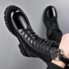 Fashion Mens Fashion High Motorcycle Boots Genuine Leather Shoes Cowboy Platform Boot Stage Nightclub Autumn Winter Long Knigth Botas