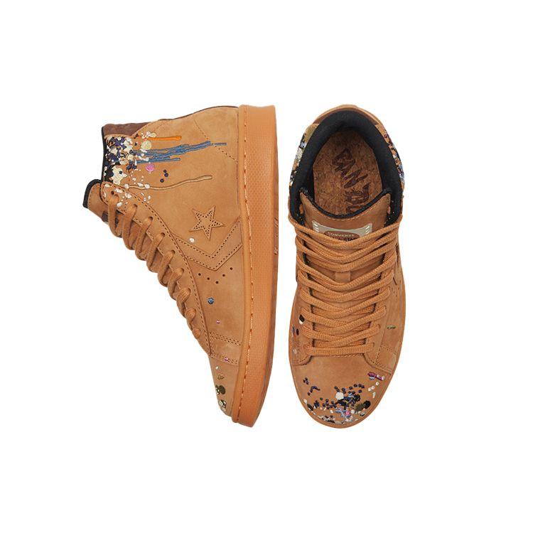 Bandulu X Converse Pro Leather High Paint Splatter - Flux Unisex Sneakers Brown Gum-Light-Honey 169908C