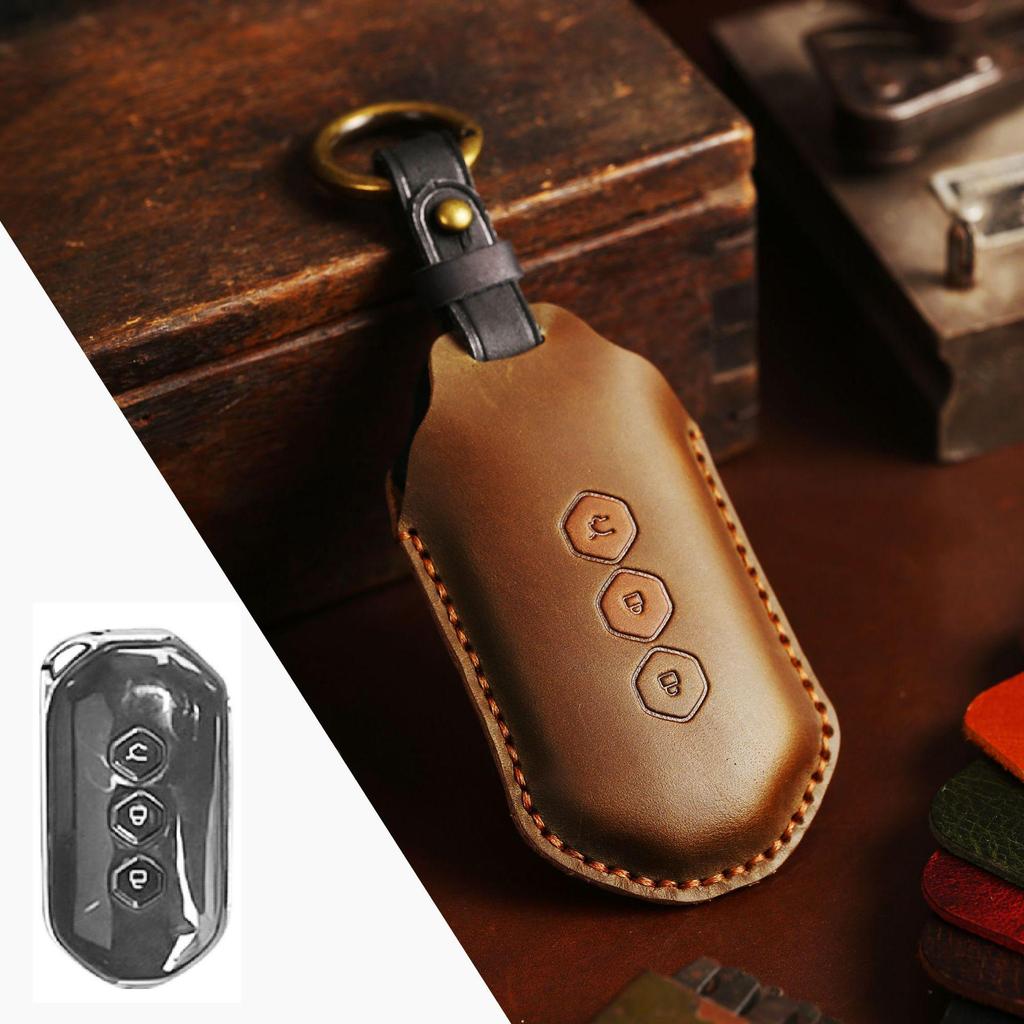 Wuling Crazy Horse Leather Handmade All-Inclusive Car Key Cover