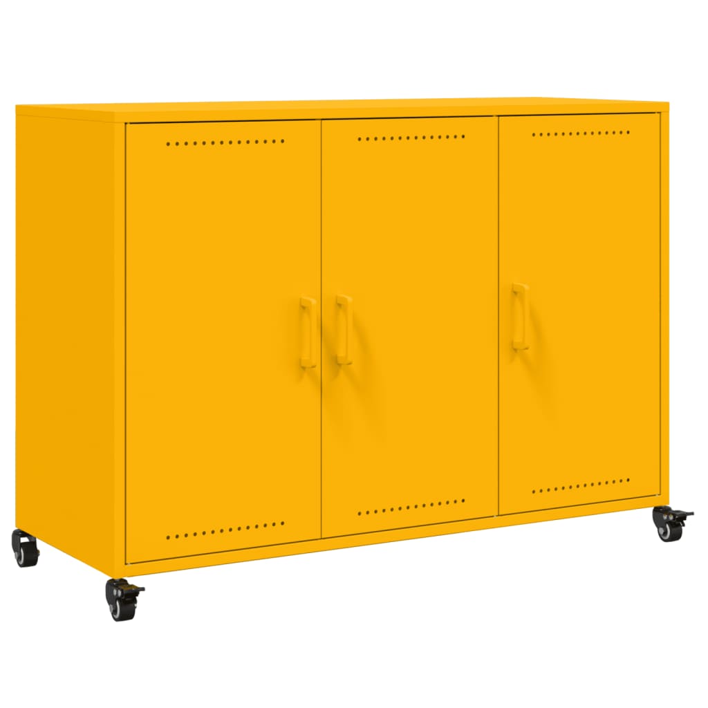 Sideboard Mustard Yellow 100.5 X 39 X 72 Cm Steel