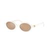 Oval Frame Sunglasses With Patterned Temples Women Sunglasses White SMU04Z1420D