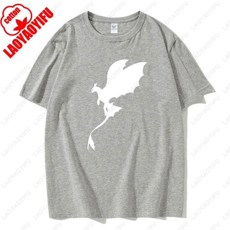 Toothless Light Fury Shirt How To Train Your Dragon for Men Women TShirt Movie Couple Matching Cotton Simple Tee for Unisex Gift