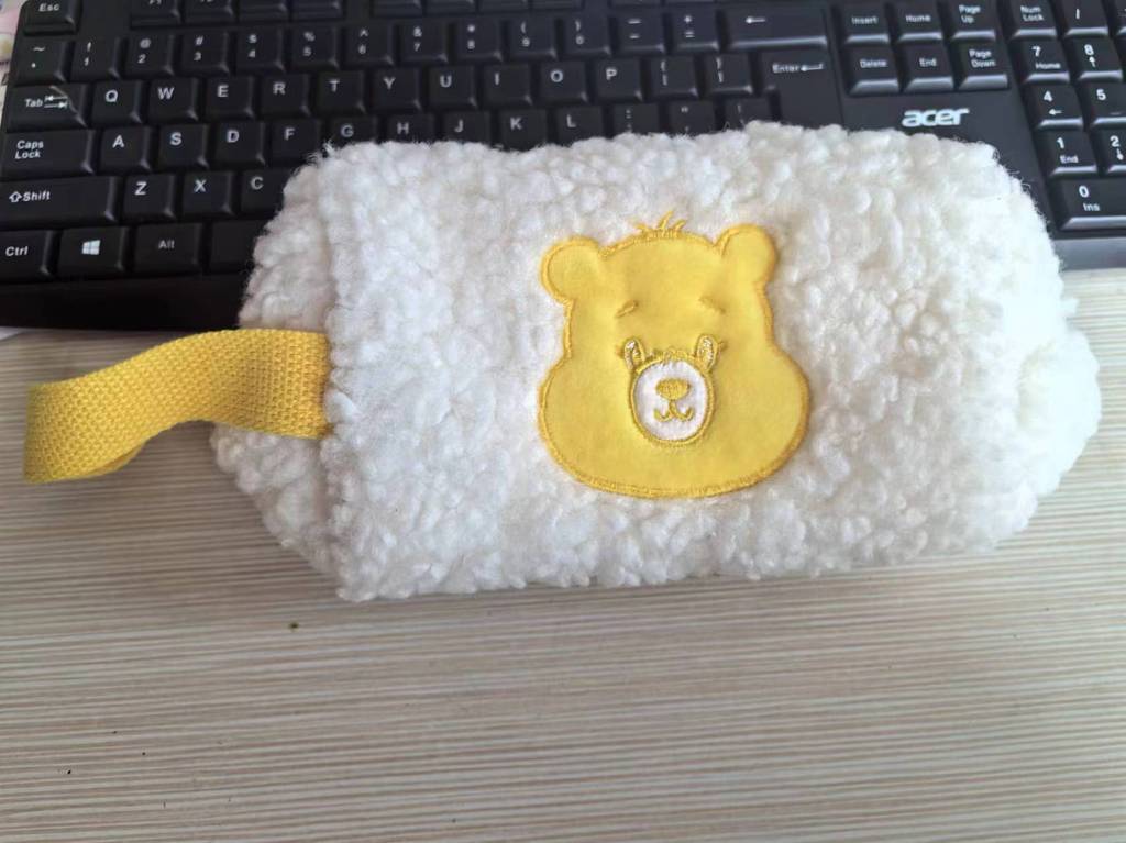 Plush Heart Bear Makeup Bag For Girls Portable Storage Organizer With Large Capacity