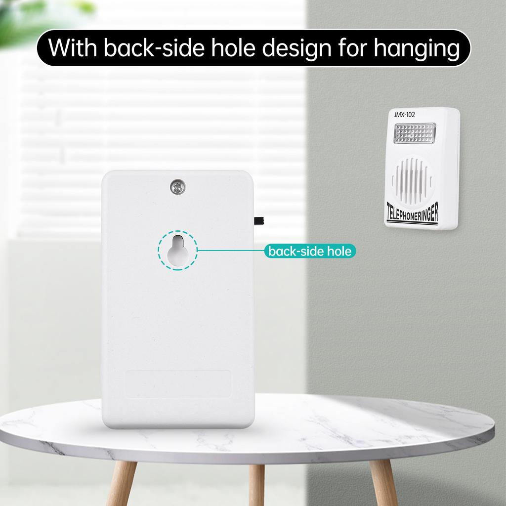 Loud Telephone Ringer 70db Amplifier Ringing Help Strobe Light Bell with Flash Light Suitable for Landline Phone 6P2C