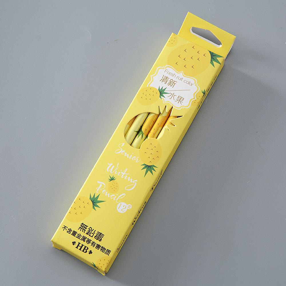 12pcs/lot Fresh Fruits Watermelon Strawberry Standard Wood Pencil Writing Drawing Pencil School Office Supply Student Stationery