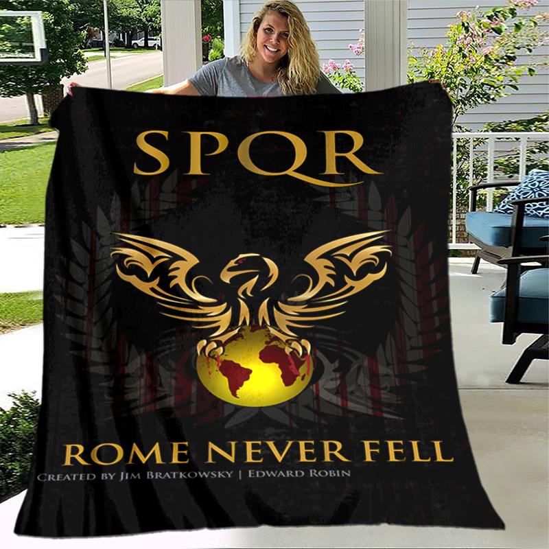 1pc Blanket SPQR Roman Eagle1 Print Design, Lightweight Blanket for Sofa, Bed- Soft &Warm, Gift for All Seasons like Christmas, Halloween