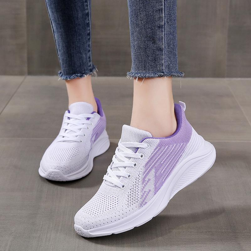 Comfortable All-black Women's Shoes Spring and Summer Mesh Shoes Women's Breathable Sports Shoes Women's Soft-soled Running Shoes Casual Work Shoes