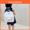 Playful Embroidered Kids Backpack In Stylish Khaki And White Great For Kindergarten Adventures