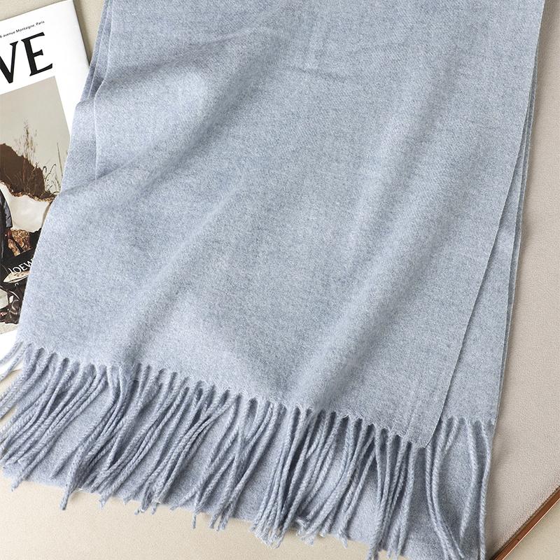 Kaffee Schal für Damen Lange Warme Kaschmirschals Winter Hijab Einfarbig Damen Stola Wickel Weiblich Pashmina Bandana Kopftücher