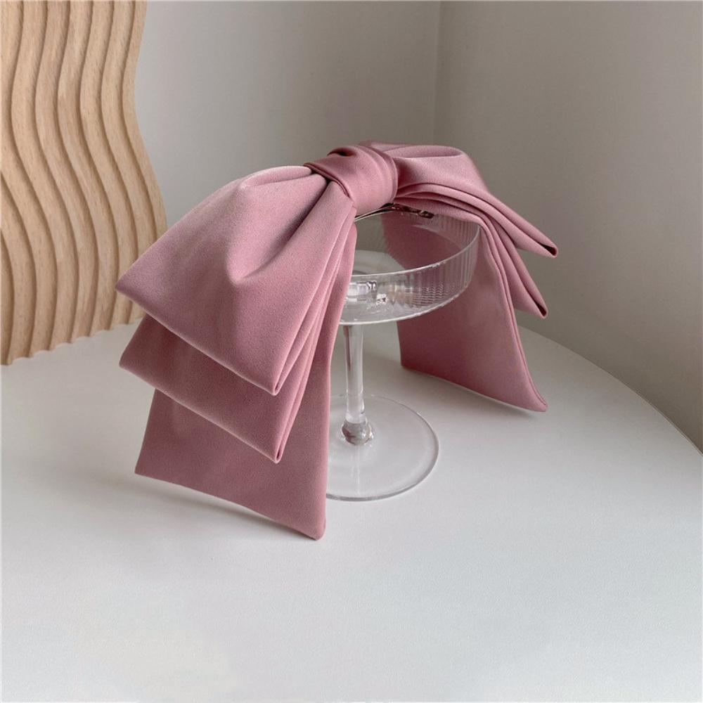 Modische Satin-Haarspangen mit großer Schleife für Frauen Mädchen Elegant Süße Haarspange Weiblich Niedliche Kopfbedeckung Haaraccessoires