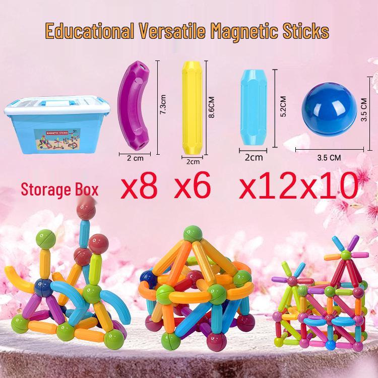 Magnetic Sticks Educational Toys: Large Particle Blocks for Early Childhood Learning and Assembly