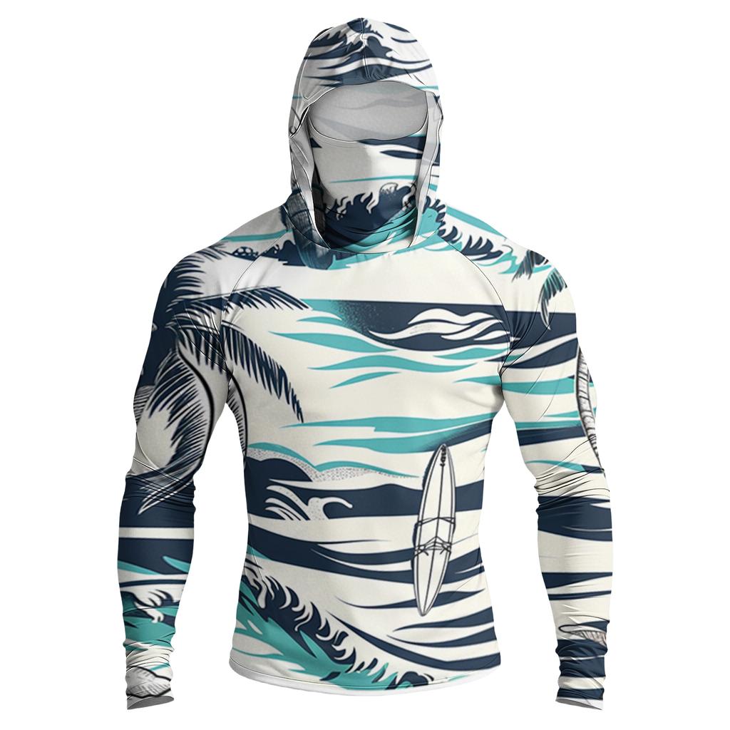 Men's Casual Drop-Shoulder Hooded Long-Sleeve Shirt