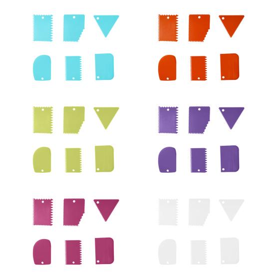 6 Stück/Set Kuchenschaber Gesund Antihaftend Leicht zu Reinigen Flexibel Sicher Kuchen schneiden Leichtgewichtiger Halbkreis-Schaber für Konditorei