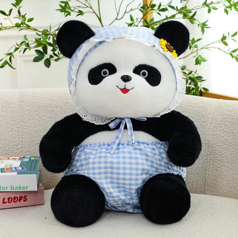 Cap Flowers Panda Plush Toy Cartoon Stuffed Animal Doll Decoration Kids Gift