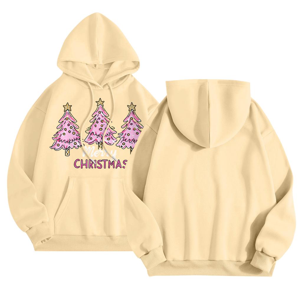 Women's Round Neck Long Sleeve Casual Printed Top Hooded Sweatshirt