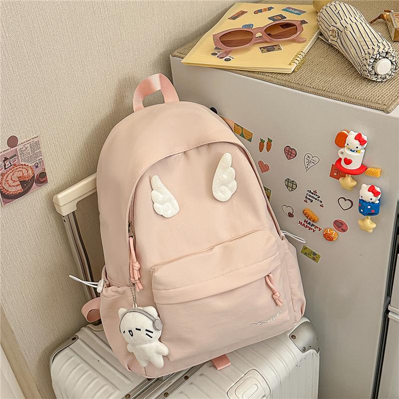 Solid Color Student Schoolbag Women's Backpack