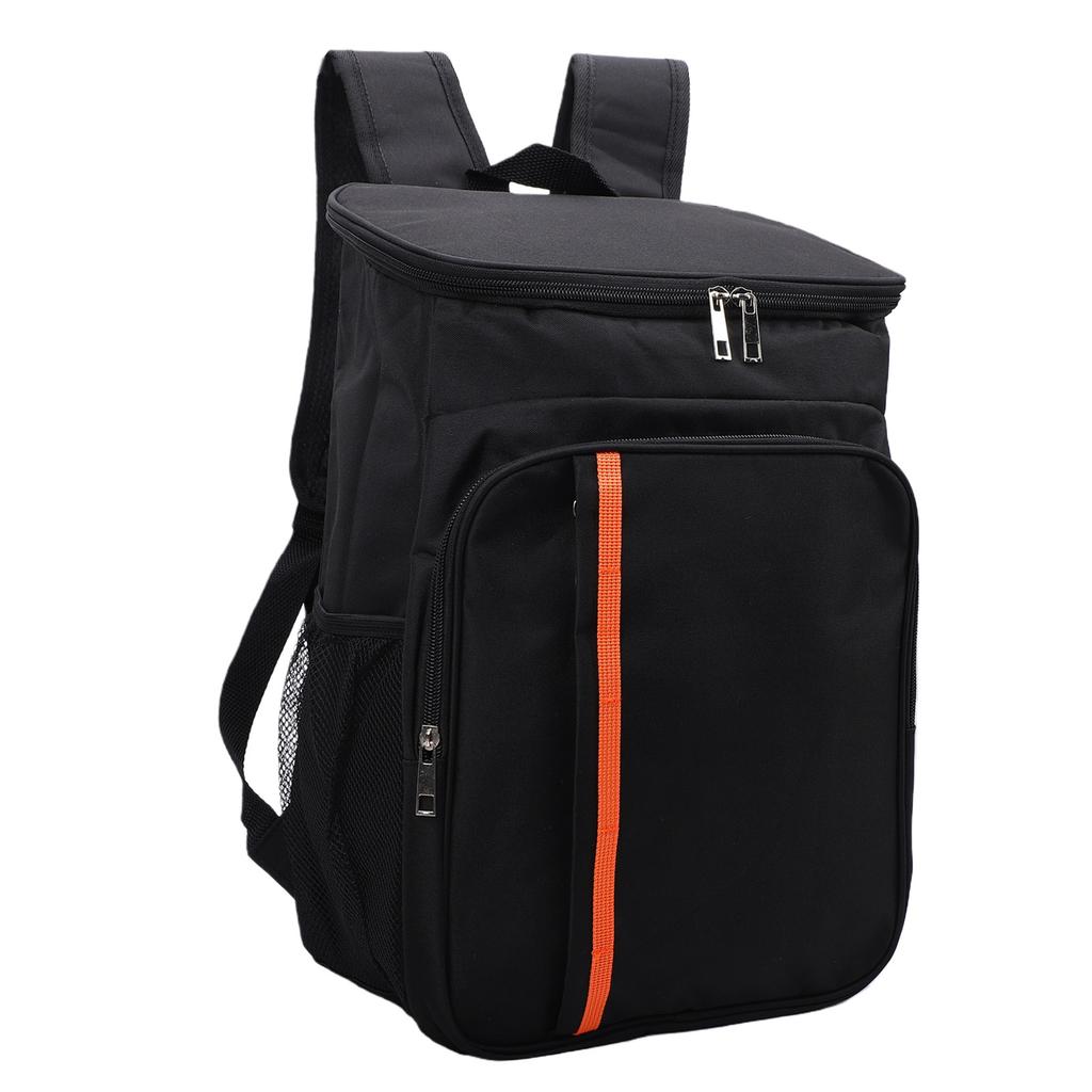 Insulated Cooler Backpack Multiple Pockets Large Capacity Lunch Bag for Picnic Camping Beach Black