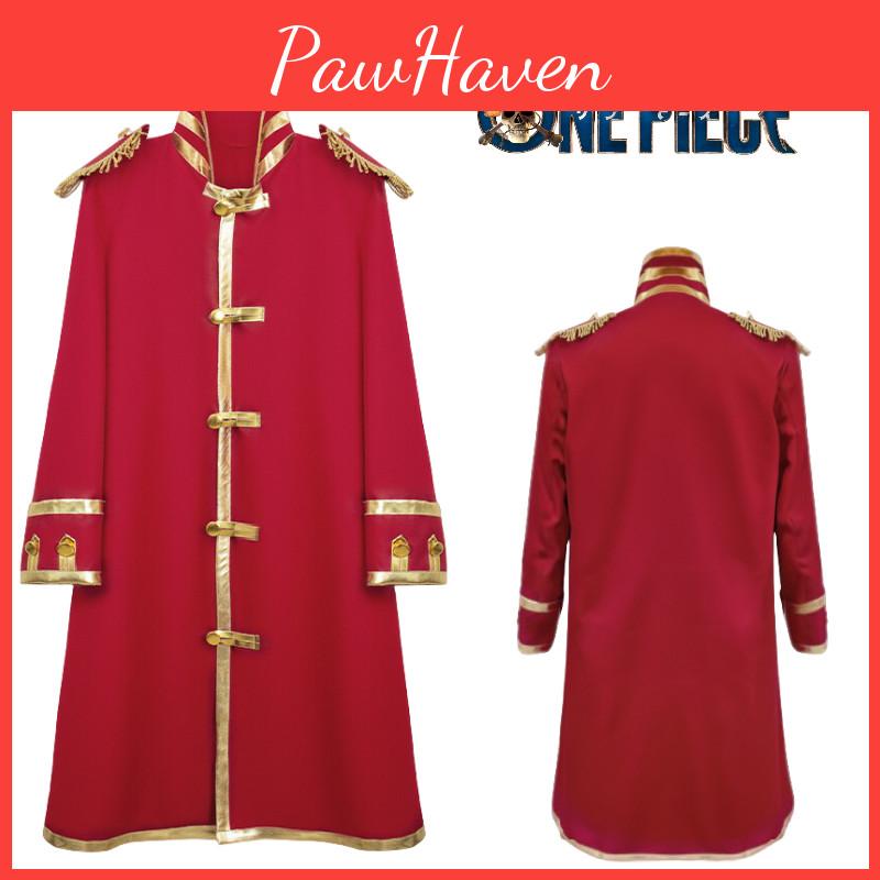 Cotton Fabric Pirate King Luffy Cosplay Costume Captain's Style With Hooded Cape And Straw Hat