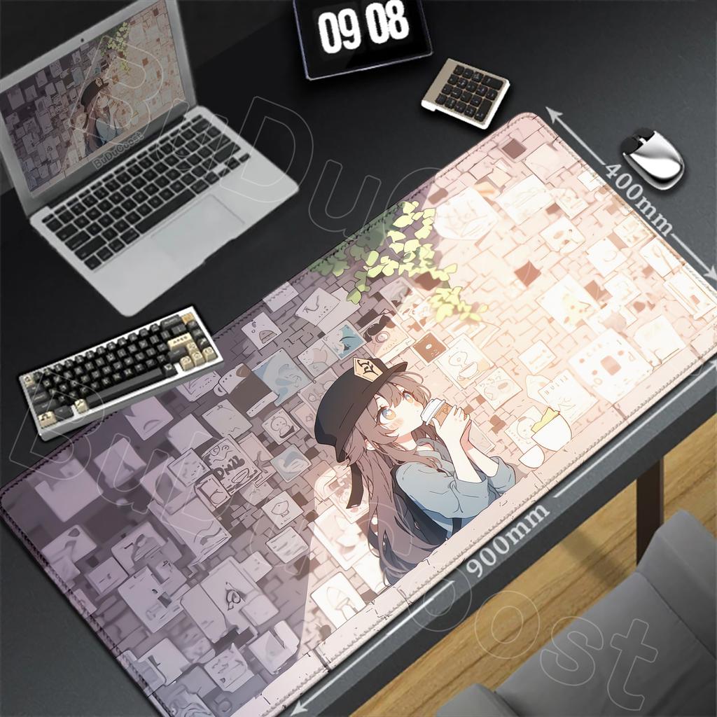 HD Genshin Impact Hu Tao Game Mousepad PC Gaming Accessories Laptop Pad Non-Slip Rubber Soft Edge locking XXL Large Keyboard Mat