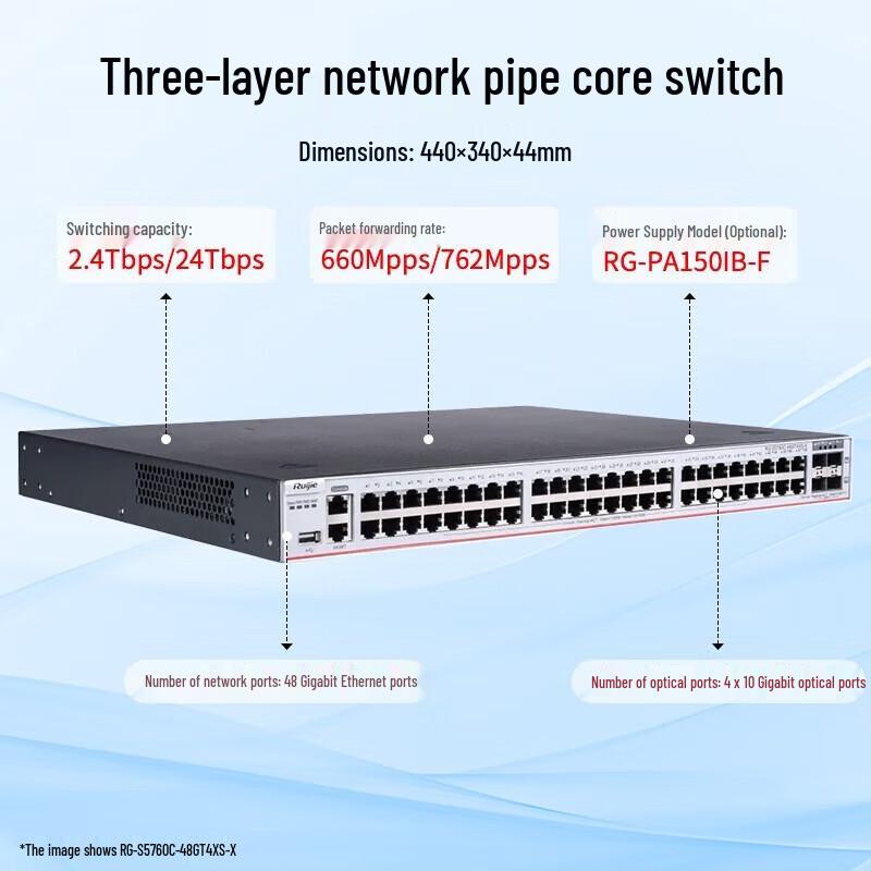 

Ruijie RG-S5760C-48GT4XS-X Layer 3 Managed 48-Port Gigabit Core Switch