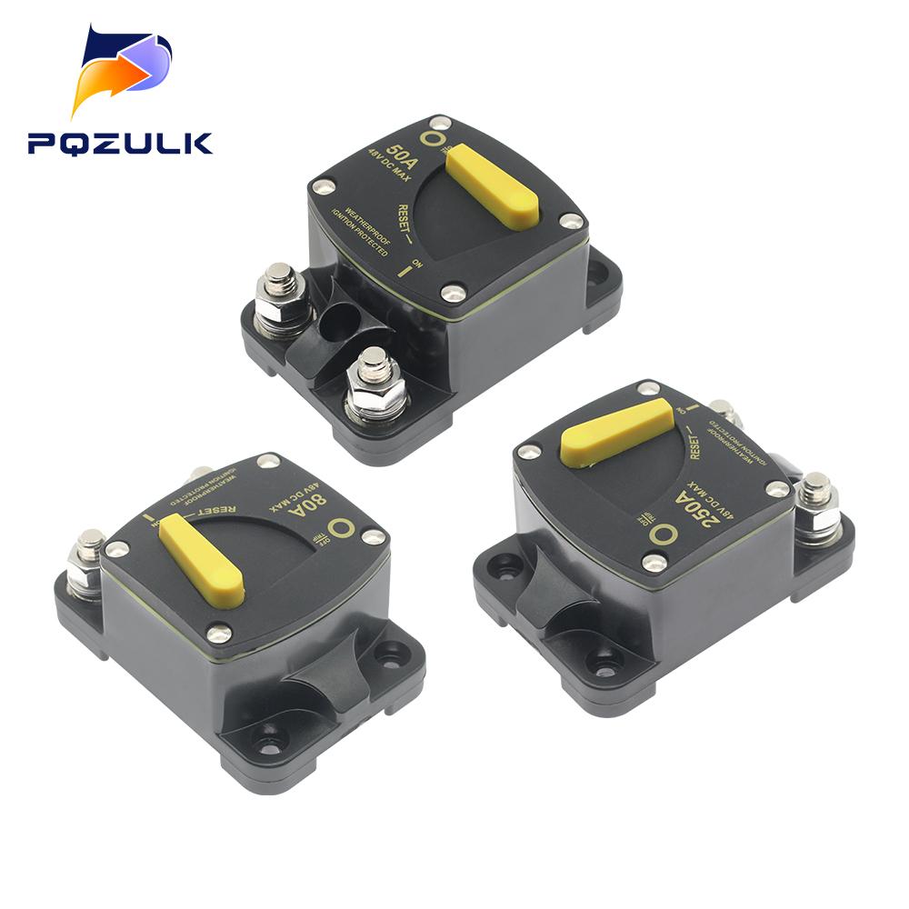 30A 40A 50A 60A 80A 100A 150A 200A 250A 300A Circuit Breaker Car Boat Auto Manual Reset Waterproof 12V-48V