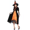 Spider Web Orange Witch Costume, Halloween Costume, Wizard Costume Masquerade Witch Costume