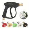 High Pressure Car Wash Gun, 4350PSI, M22-14/M22-15 Threads, 1/4" Quick Connect, 5 Nozzles, Durable Plastic, Battery-Free, Light