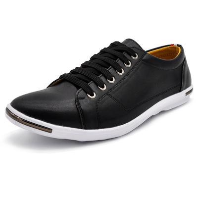 N Gaji Casual PU 2005 Men's Slip-On Sneakers, Leather, Stylish, Low-Cut, Lightweight, (Size 26.5cm, Black)