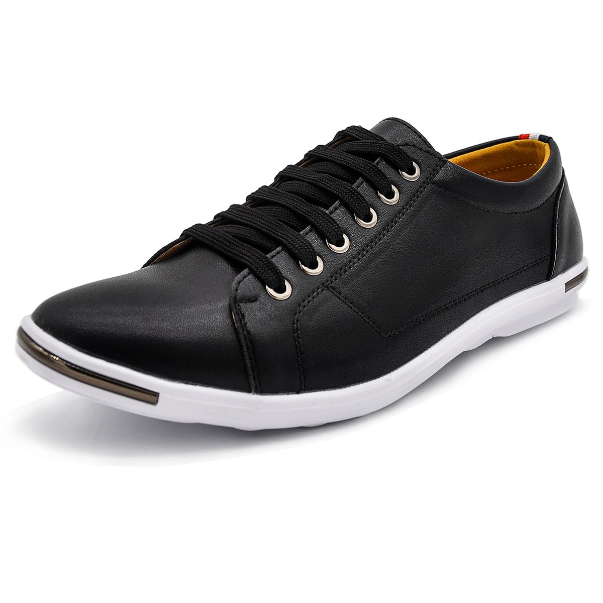 

N Gaji Casual PU 2005 Men s Slip-On Sneakers, Leather, Stylish, Low-Cut, Lightweight, (Size 26.5cm, Black)