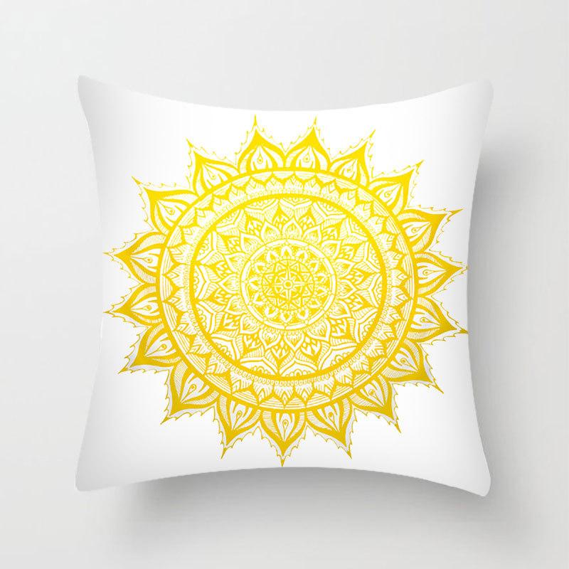 Modern Simple Cartoon Yellow Printed Pillowcase Bedroom Bedside Pillowcase Peach Skin Pillowcase