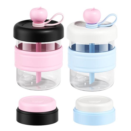 Szklana butelka na wodę ze słomką, infuzer na owoce, szczelny kubek o pojemności 500 ml, słoik do picia, kubek do lodu z tacką na lód