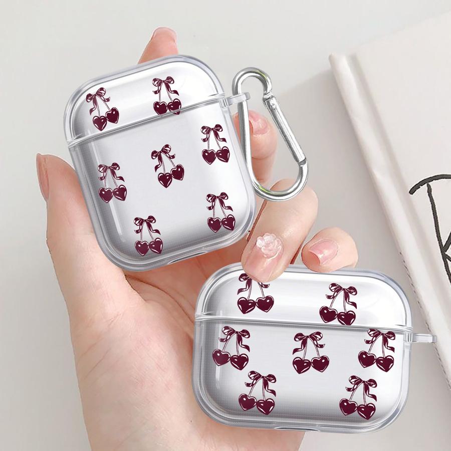 Fruit Cherry Case For Airpods 4 Pro 2 Pro3 3 1 Pro2 Clear Earphone Cases Cover