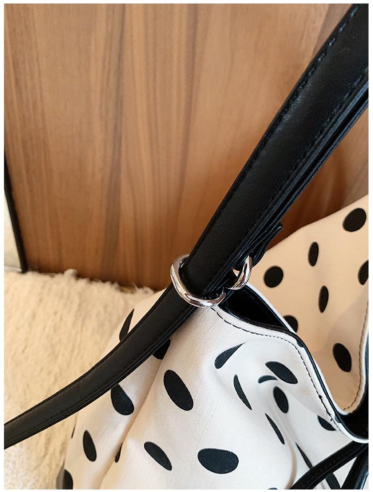 2026 New Style Women's Polka Dot Canvas Tote Bag - High-End Summer Commuting Accessory