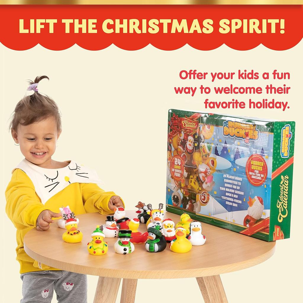 Christmas Advent Calendar Ducks Days Countdown Rubber Boys Girls Toddlers Kids Xmas Party Favor Gifts JOYFY 24 for Kid Friendly Entertaining Fun Play