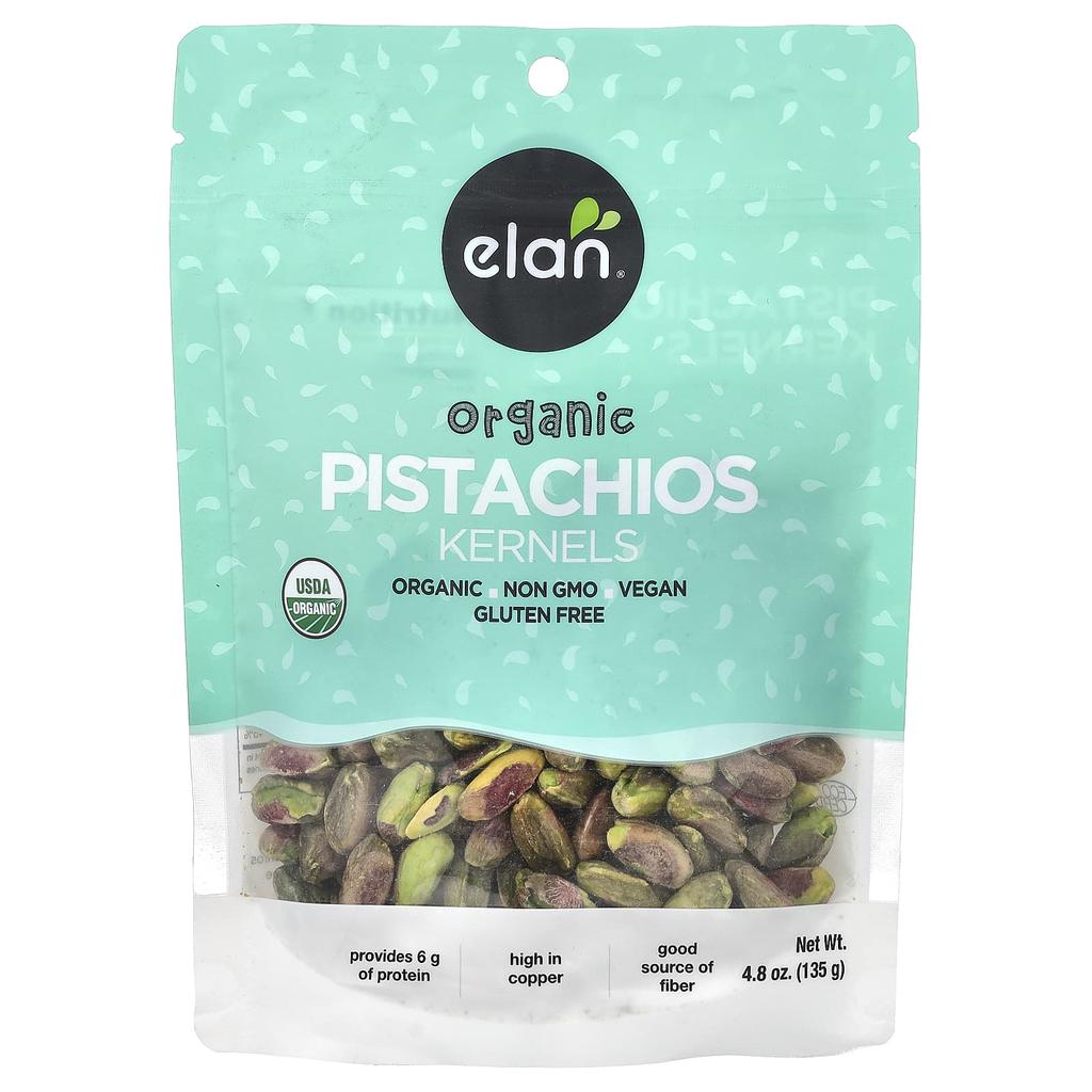 Elan Organic Pistachios, Kernels, 135g (4.8oz)