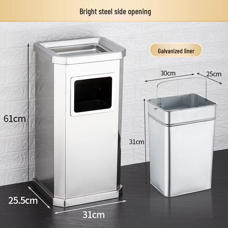 RSRDDY Stainless Steel Outdoor Round Trash Can with Ash Tray