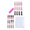 1 Conjunto de Unhas Postiças Femininas com Cola Amêndoa Ponta Francesa Unhas Falsas Adesivas Reutilizáveis Cobertura Total Cola em Unhas Postiças Decoração