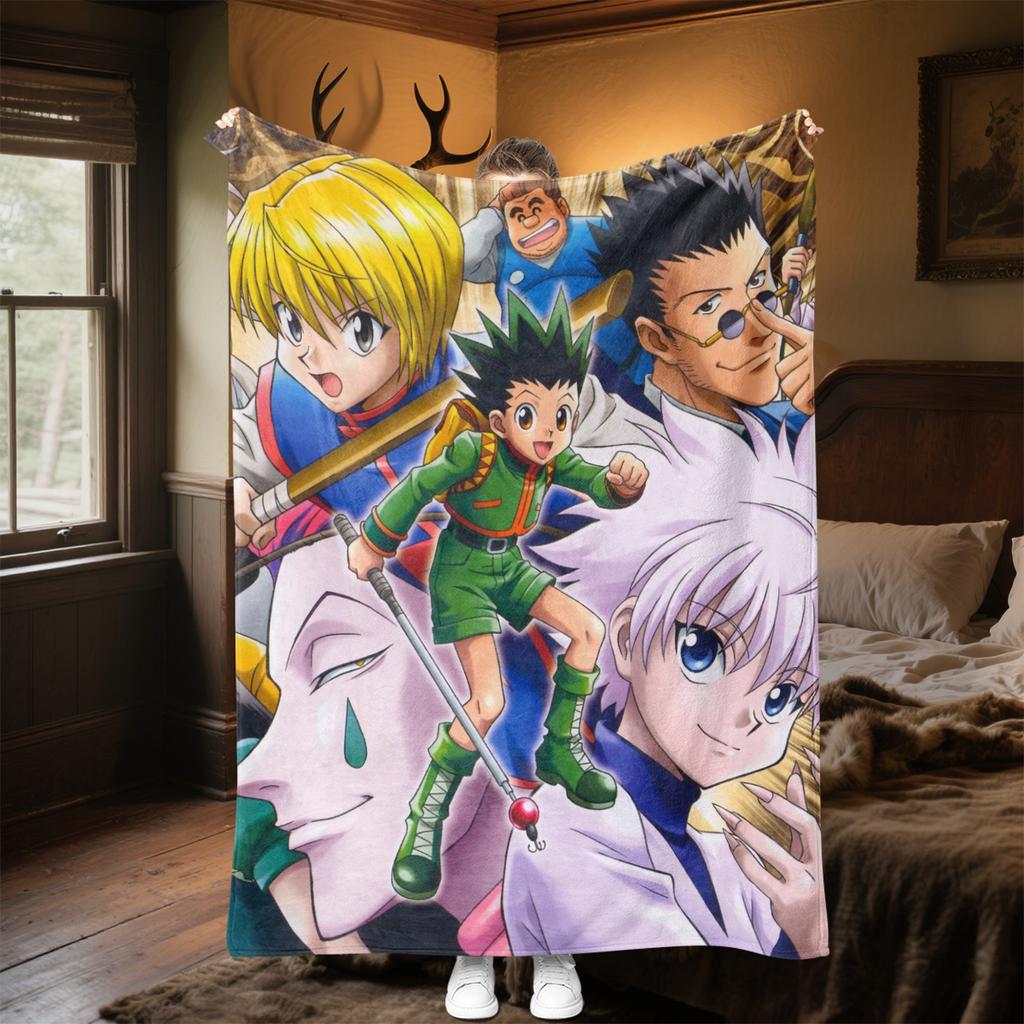 Hunter X Hunter Plush Blanket Soft Comfortable All Seasons Suitable Sofa Office Nap Travel Festive Gift Perfect Fans Anime Series