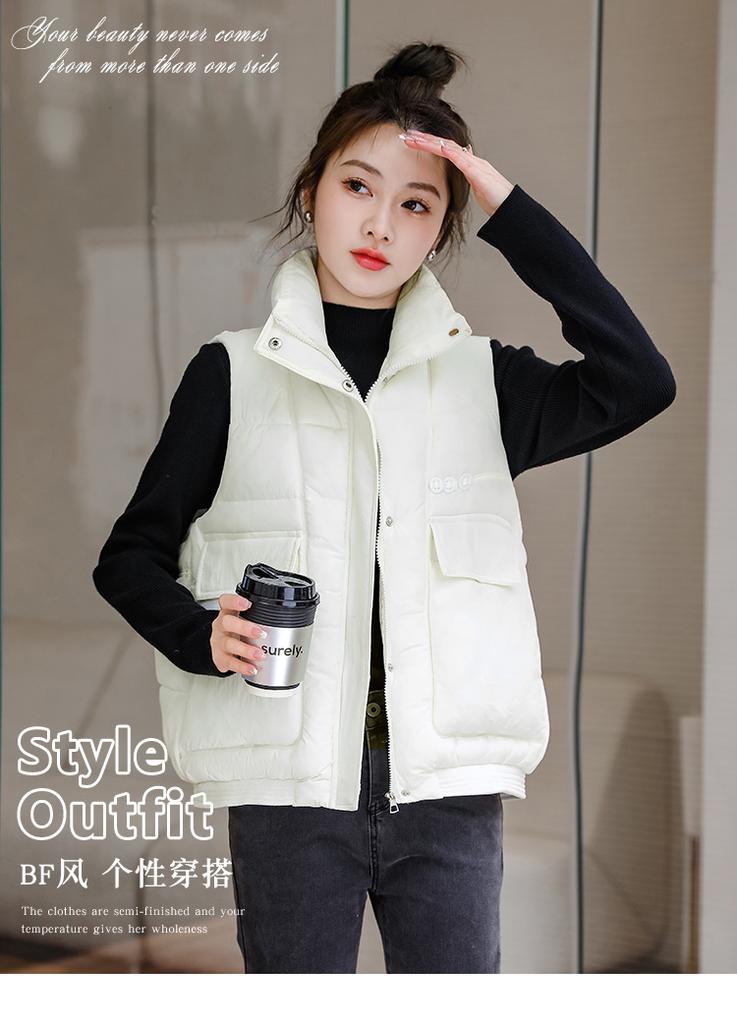 Down cotton vest women's autumn and winter new foreign versatile loose vest vest is popular this year