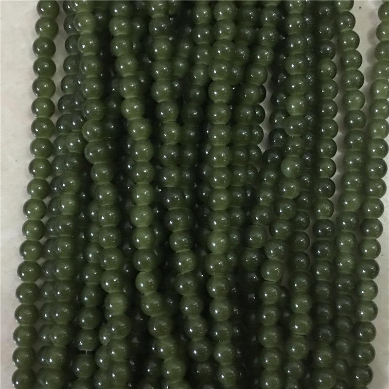 8MM Glossy Synthetic Jade Agate Glass Beads for Bracelets, Necklaces, Hairpins - Round Imitation Jade Loose Beads
